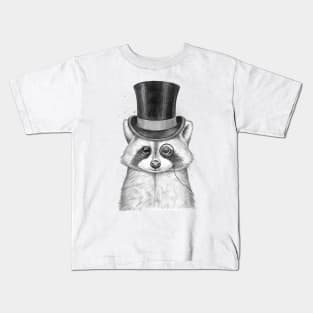 Raccoon gentleman Kids T-Shirt